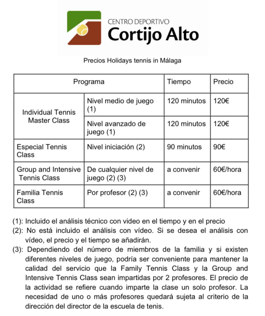 Tennis Holidays in Málaga